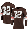 C.Browns #32 Jim Brown 1964 Long Sleeve Authentic Stitched American Football Jerseys