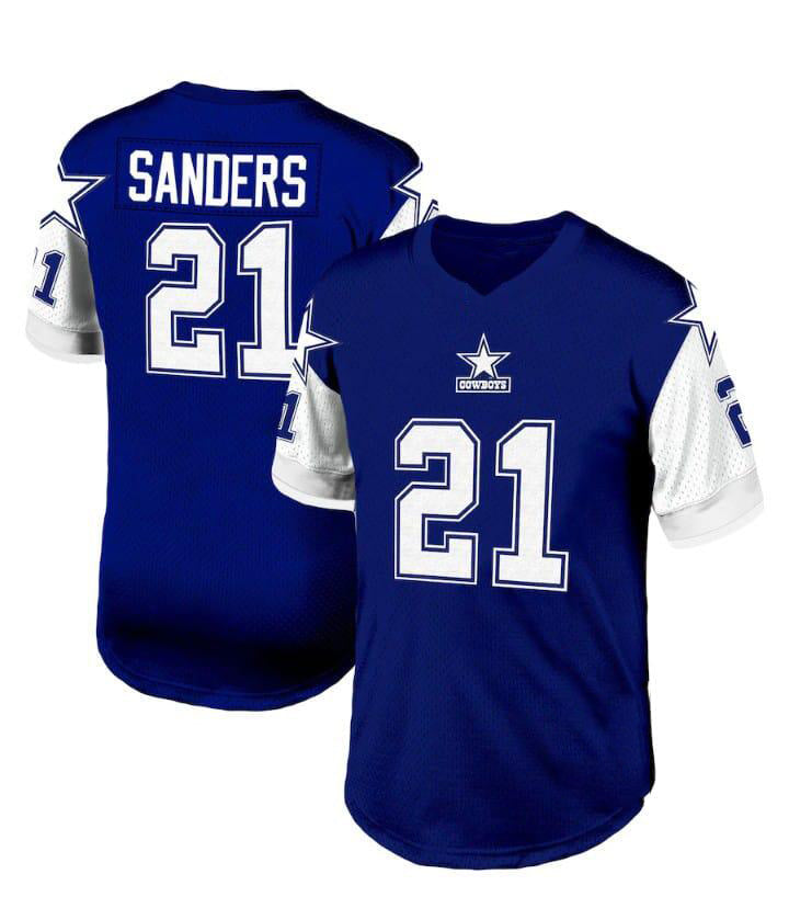 D.Cowboys #21 Deion Sanders Navy 1995 Legacy Replica Stitched American Football Jerseys