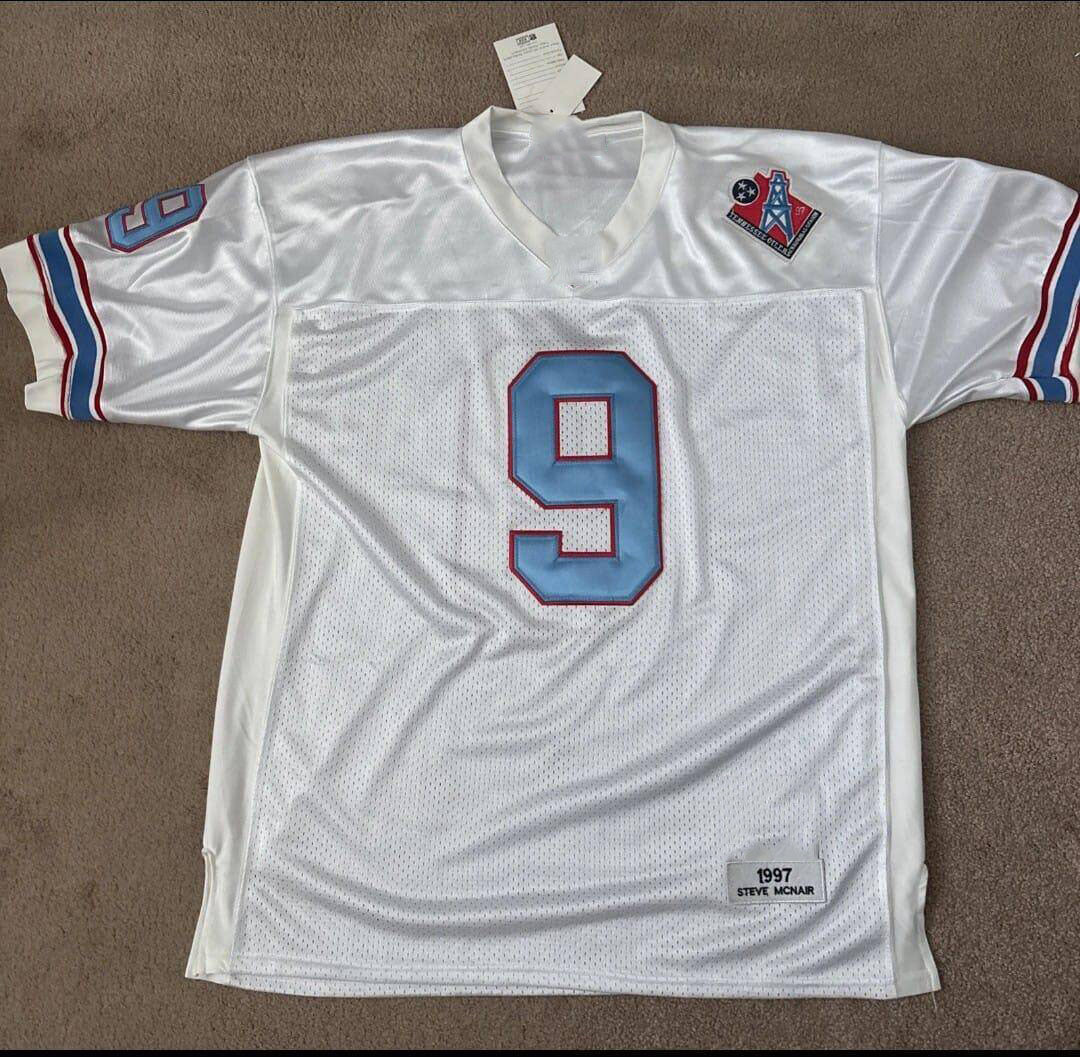 T.Oilers #9 Steve McNair 1997 Game-Worn White Stitched American Football Jerseys