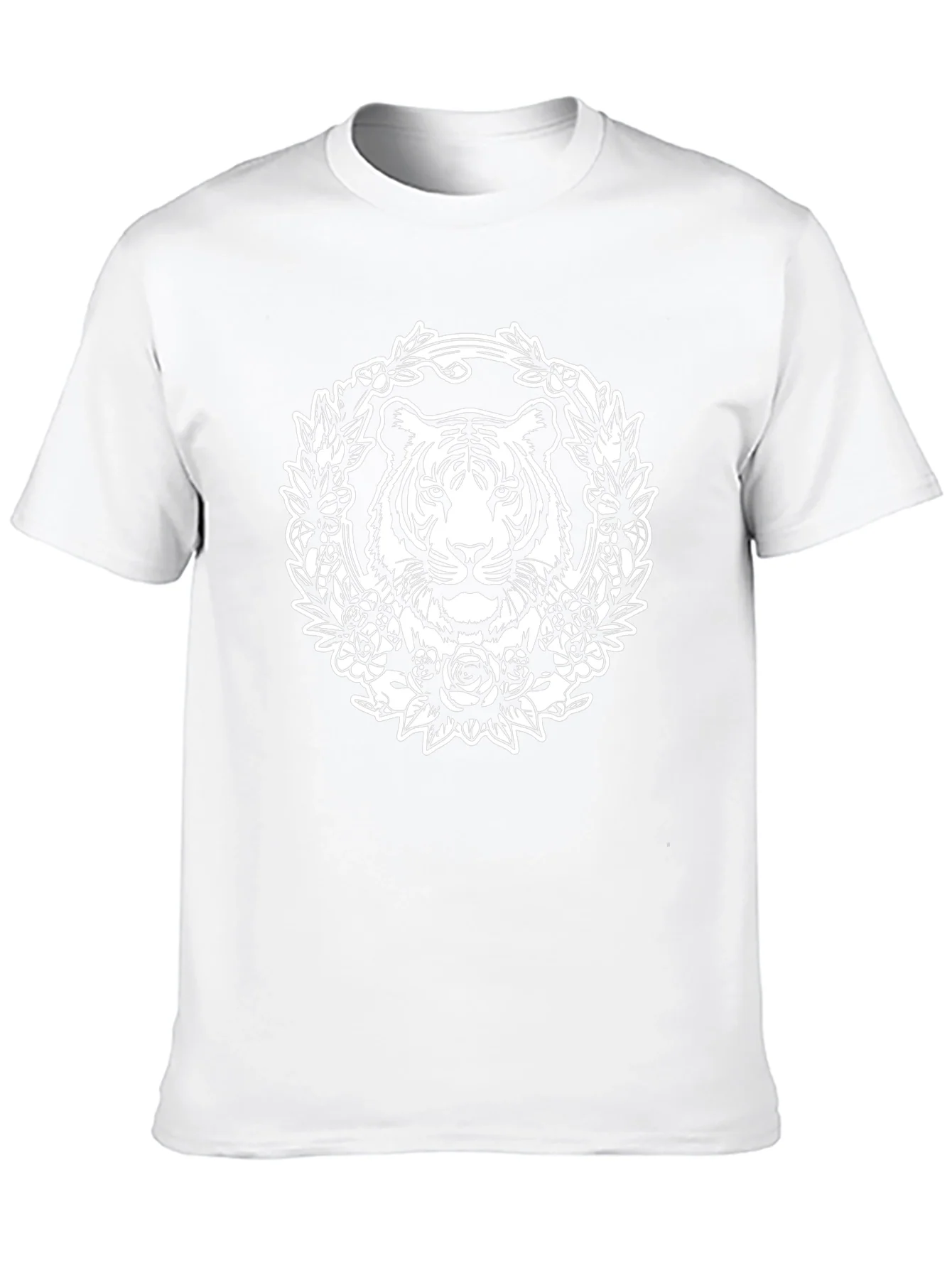 Tiger Floral Wreath Graphic Tee - Black