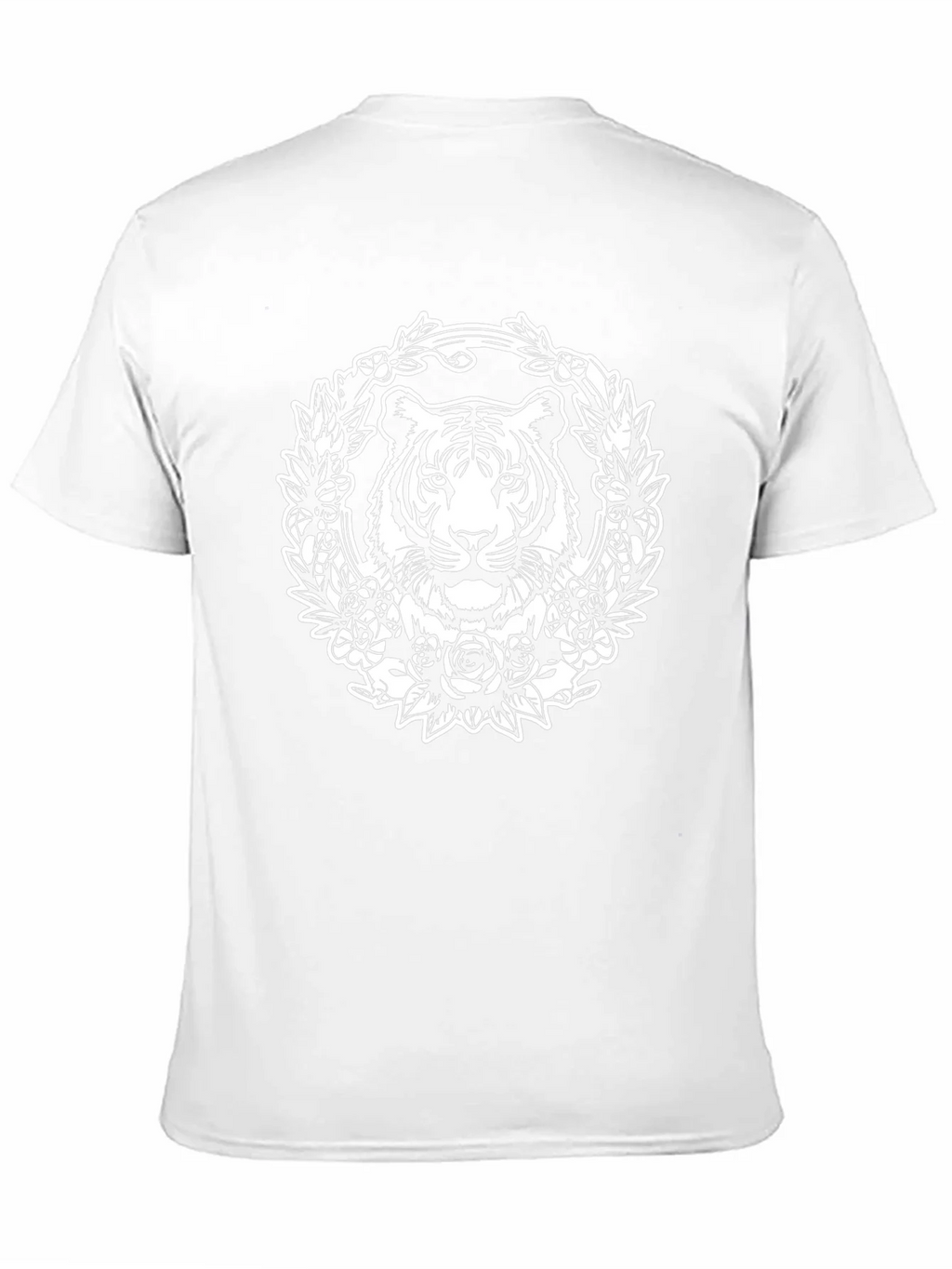 Tiger Floral Wreath Graphic Tee - Black