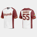 #55 RANGER SUAREZ VENEZUELA BASEBALL 2023 WORLD BASEBALL CLASSIC REPLICA JERSEYC WHITE Stitches Baseball Jerseys