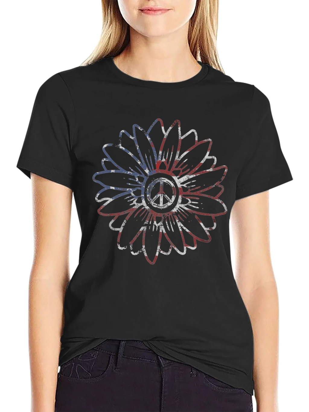 Peace Sunflower Graphic Tee