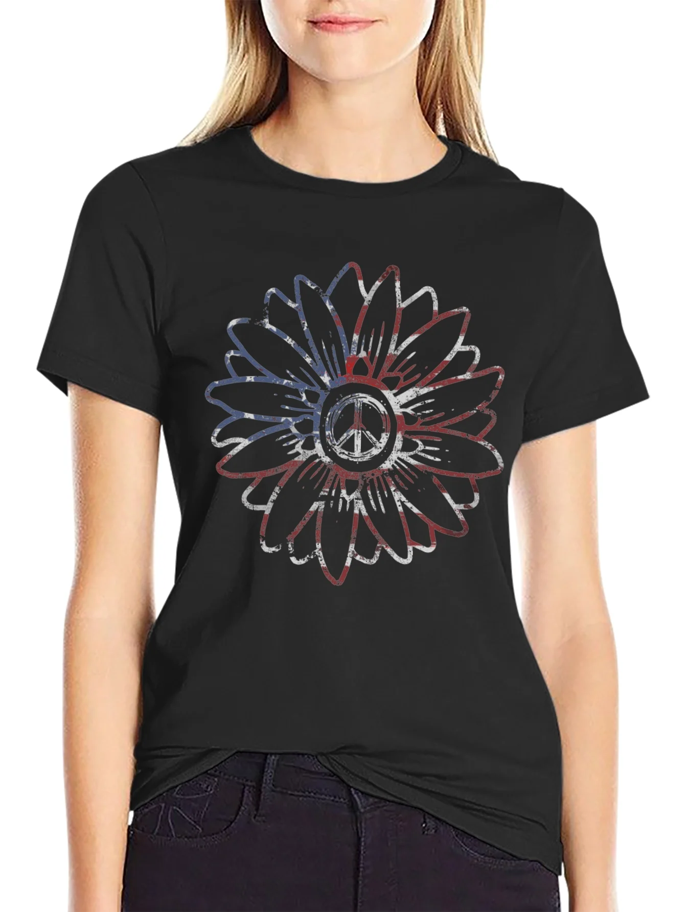 Peace Sunflower Graphic Tee
