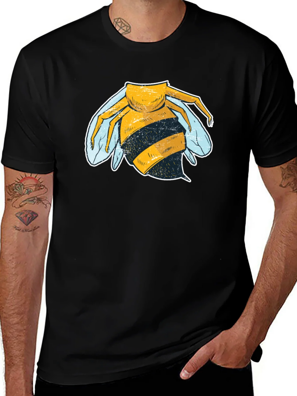 Cool Bee Graphic T-Shirt - Black Cotton Tee