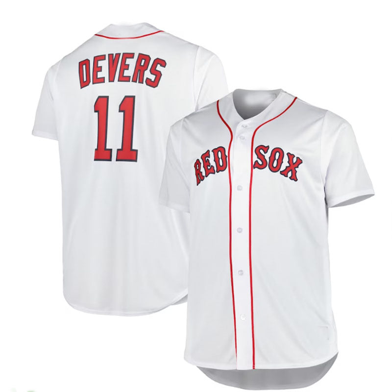 Boston Red Sox #11 Rafael Devers Big & Tall Replica Player Jersey - White Baseball Jerseys