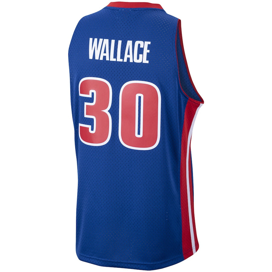 D.Pistons #30 Rasheed Wallace 2003-04 Hardwood Classics Swingman Jersey Blue Stitched American Basketball Jersey