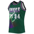 M.Bucks #34 Ray Allen 1996-97 Hardwood Classics  75th Anniversary Diamond Swingman Jersey Green Stitched American Basketball Jersey