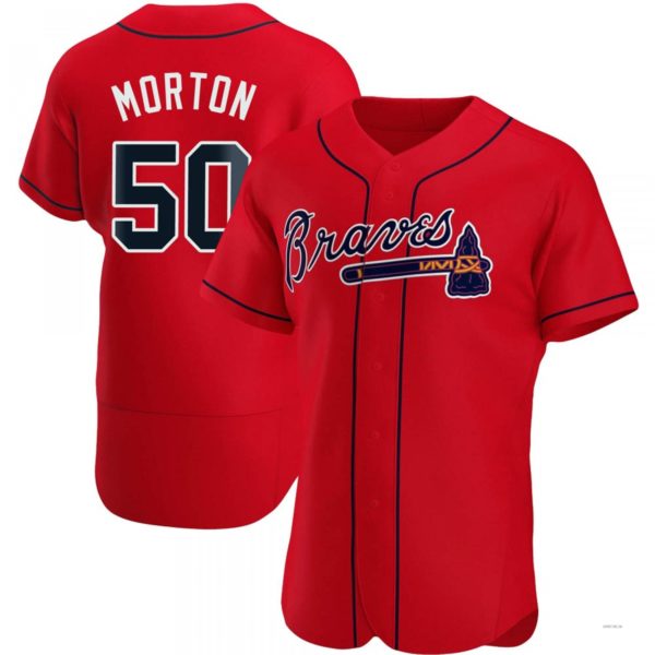 Atlanta Braves #50 Charlie Morton Red Alternate Jersey Stitches Baseball Jerseys