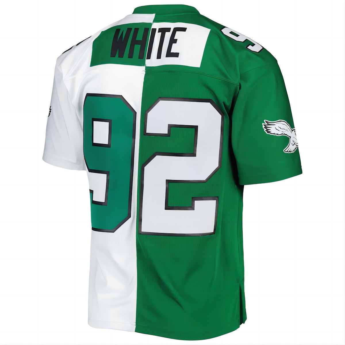 P.Eagles #92 Reggie White 1990 Split Legacy Replica Jersey Kelly Green/White Stitched American Football Jerseys
