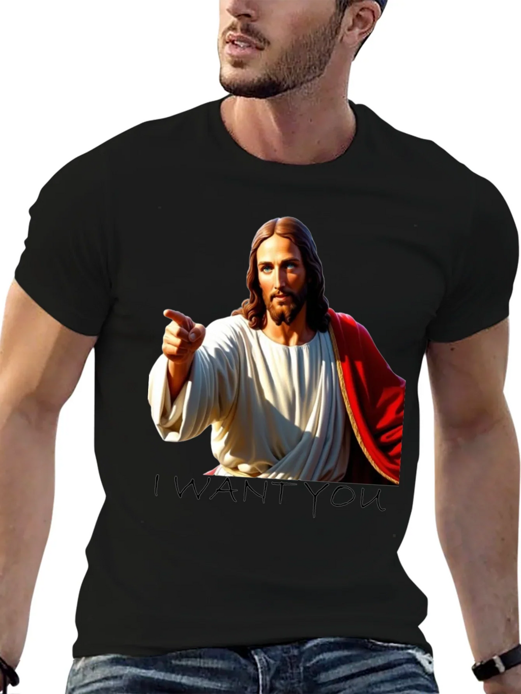 Jesus I Want You Black T-Shirt