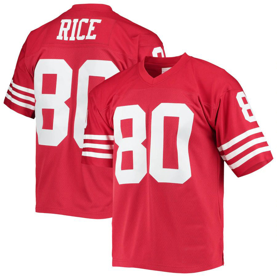SF. 49ers #80 Jerry Rice Scarlet Legacy Replica Jersey Stitched American Football Jersey