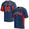 #16 SHOHEI OHTANI JAPAN BASEBALL 2023 WORLD BASEBALL CLASSIC JERSEY C NAVY Stitches Baseball Jerseys