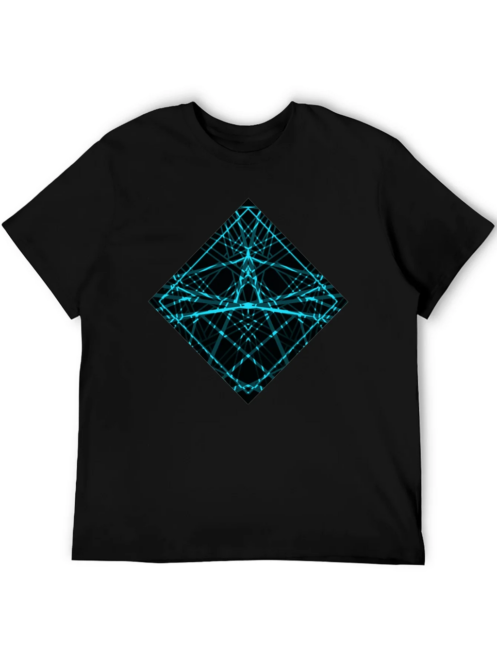 Geometric Lines Graphic Tee - Mens Black Shirt