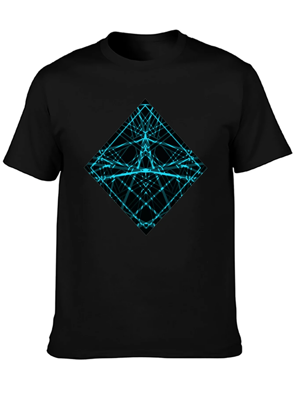 Geometric Lines Graphic Tee - Mens Black Shirt