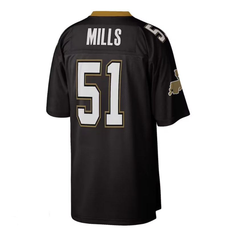 NO.Saints #51 Sam Mills 1987 Legacy Replica Jersey - Black Stitched American Football Jerseys