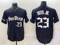 San Diego Padres #23 Fernando Tatis Jr. Black Gothic Edition Vapor Limited Stitched Baseball Jersey