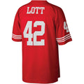 SF.49ers #42 Ronnie Lott Scarlet Legacy Replica Jersey Stitched American Football Jerseys