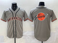 San Francisco Giants Gray Team Big Logo Cool Base Stitched Baseball Jersey