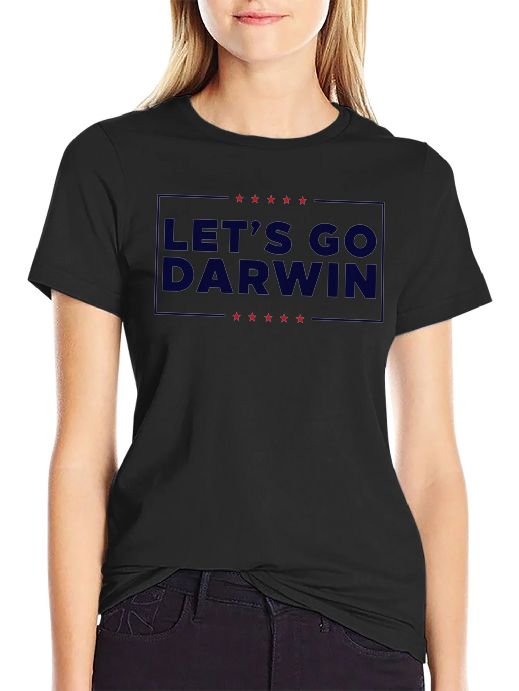 Lets Go Darwin Graphic Tee - Black Crew Neck