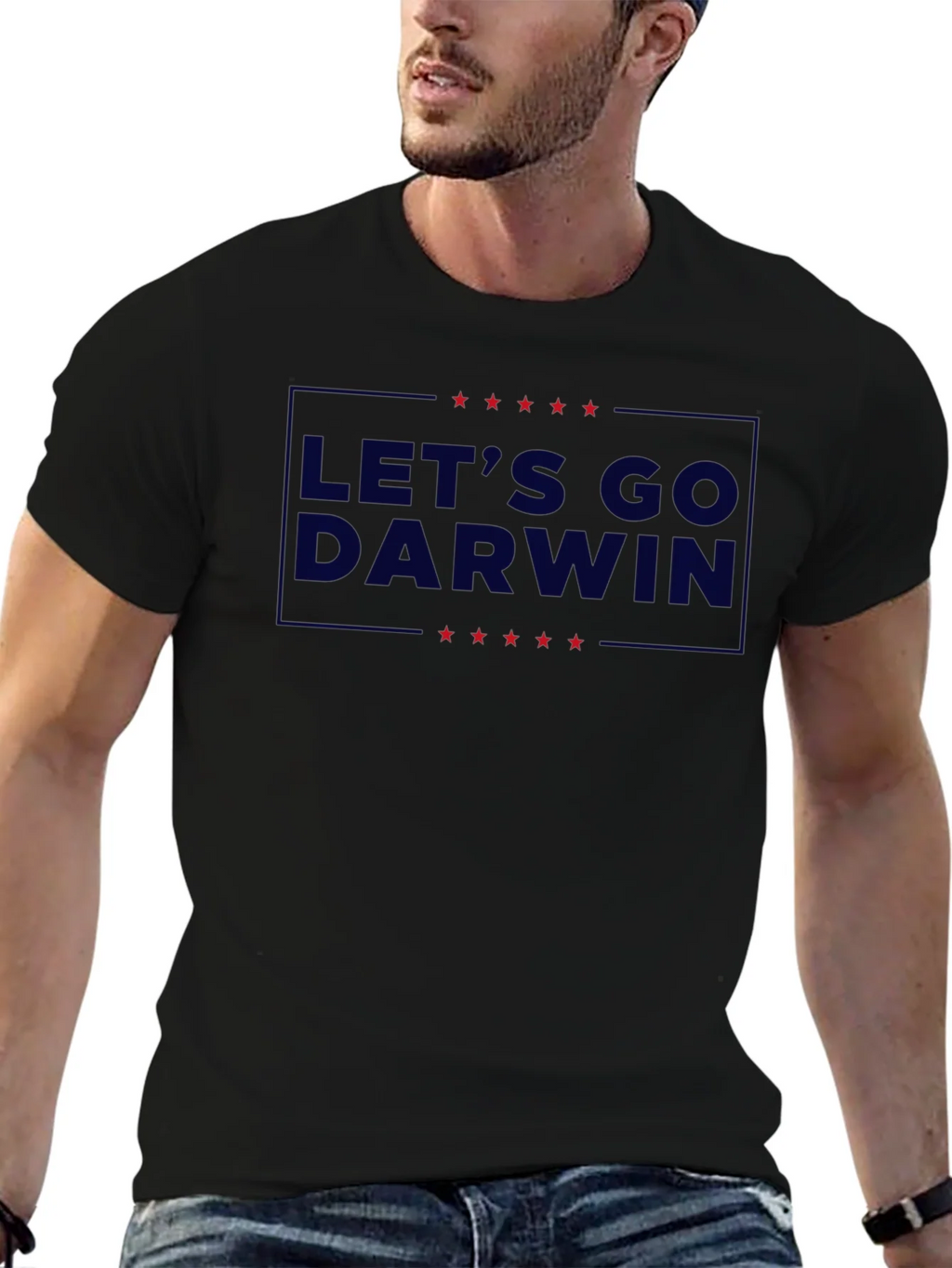 Lets Go Darwin Graphic Tee - Black Crew Neck
