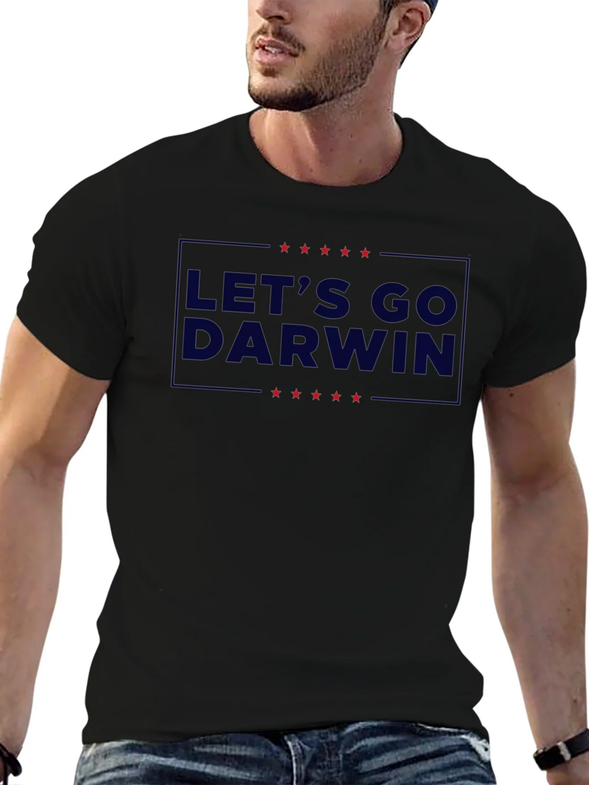 Lets Go Darwin Graphic Tee - Black Crew Neck