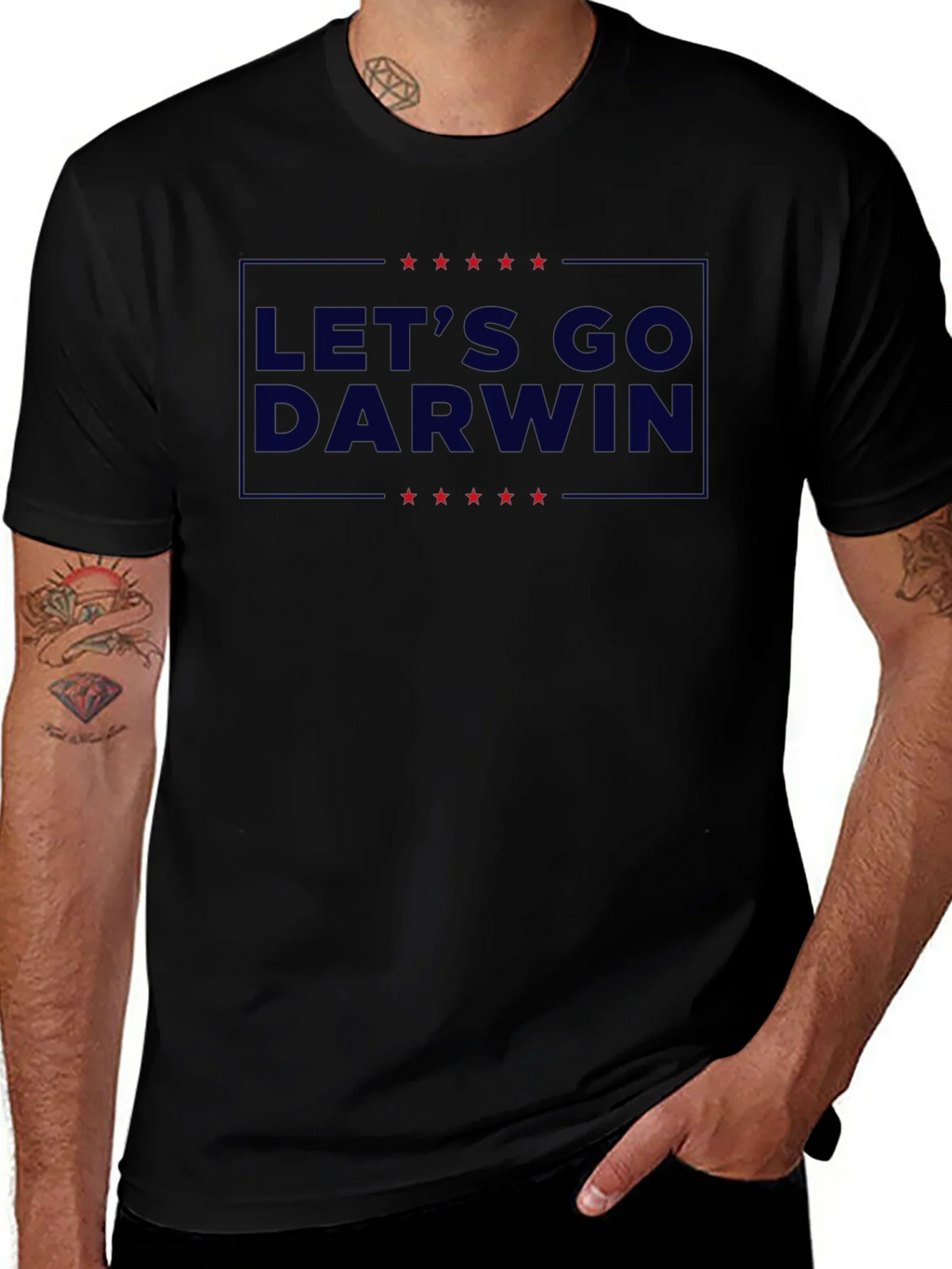 Lets Go Darwin Graphic Tee - Black Crew Neck