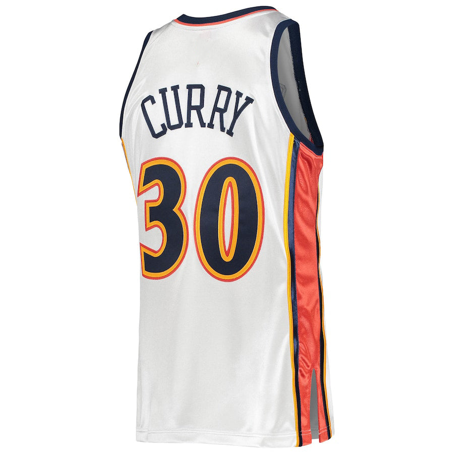 G.State Warriors #30 Stephen Curry 2009-10 Hardwood Classics Authentic Player Jersey White Association Edition Stitched American Basketball Jersey