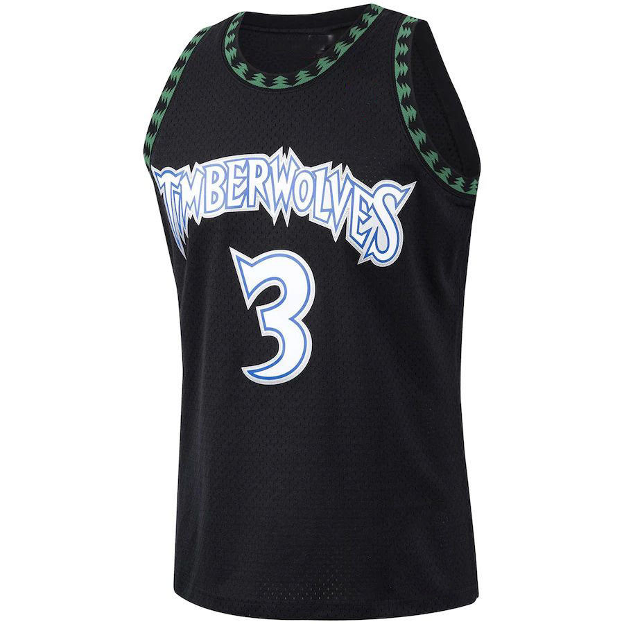M.Timberwolves #3 Stephon Marbury 1997-98 Hardwood Classics Swingman Player Jersey Black Stitched American Basketball Jersey