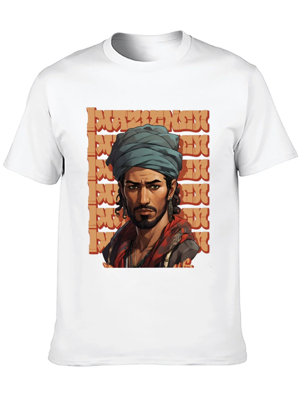 Cool Graphic Tee - Stylish Man with Turban Design