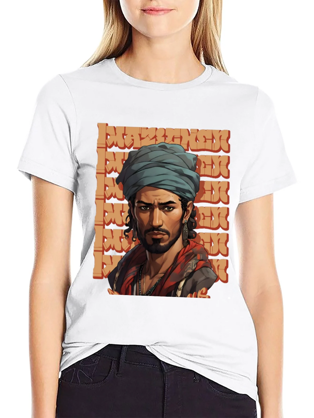 Cool Graphic Tee - Stylish Man with Turban Design