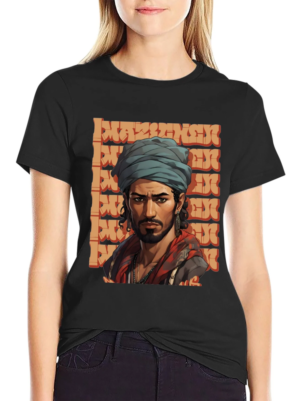 Cool Graphic Tee - Stylish Man with Turban Design