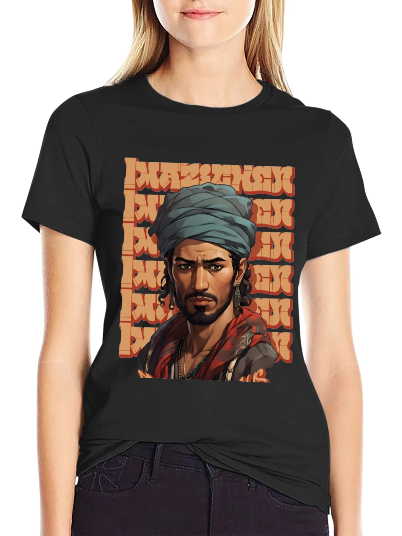 Cool Graphic Tee - Stylish Man with Turban Design