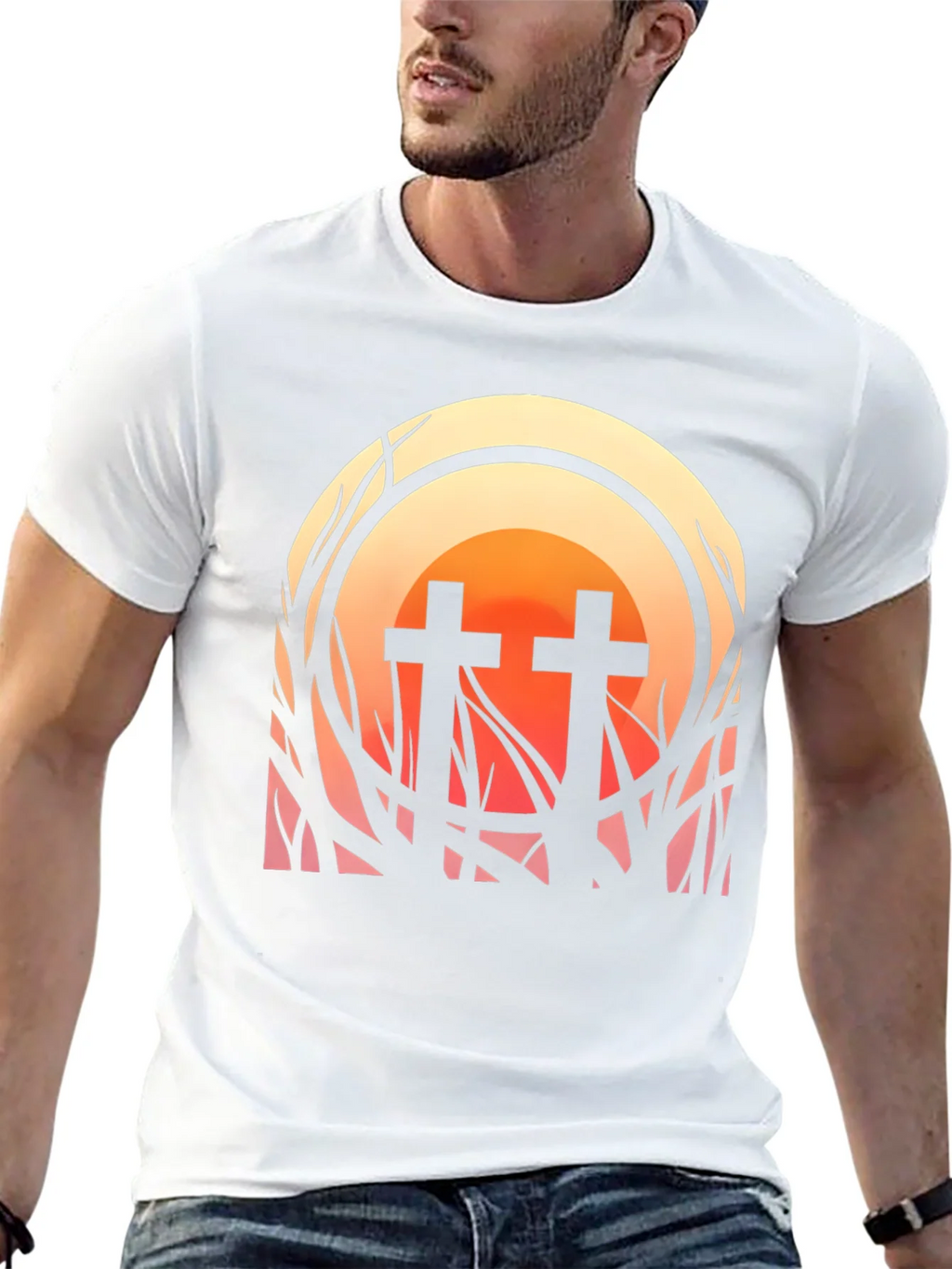 Sunset Cross Graphic Tee - Stylish Comfort