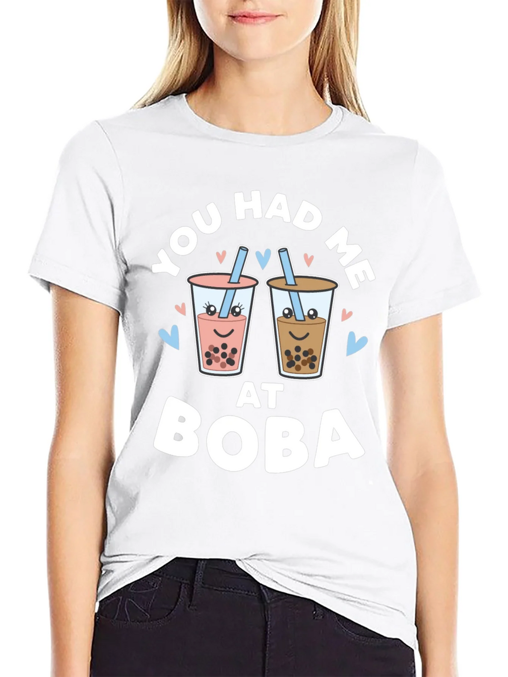 You Had Me At Boba Black Graphic Tee