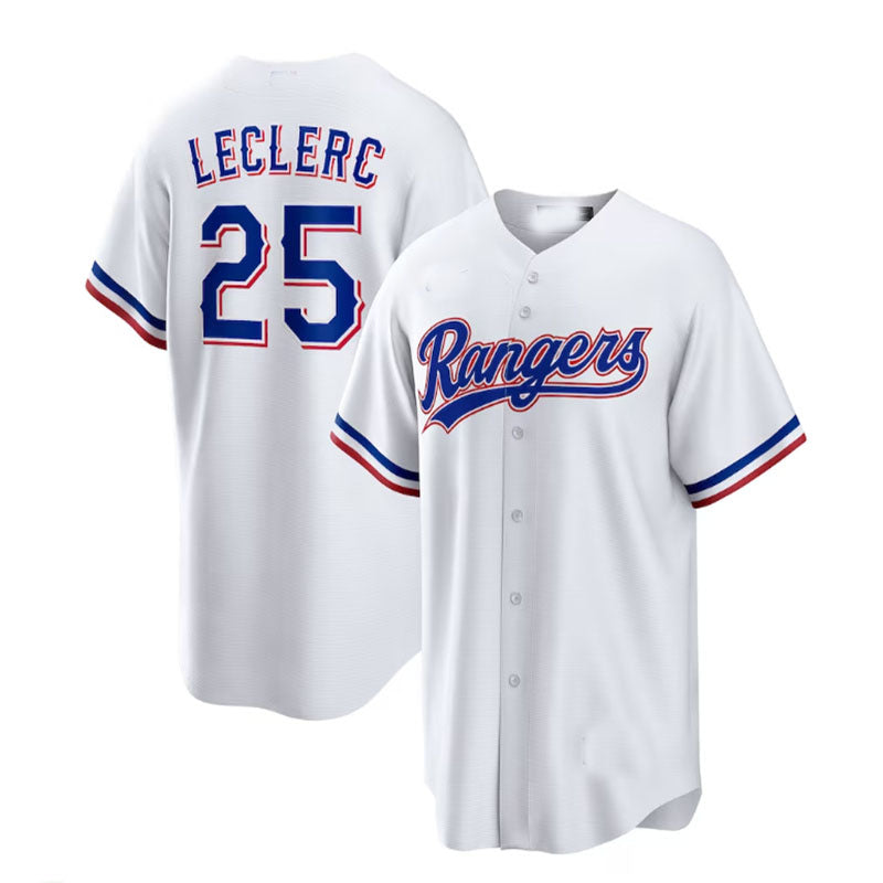Texas Rangers #25 Jos| Leclerc White Home Replica Player Jersey Baseball Jerseys