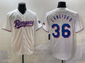 Texas Rangers #36 Wyatt Langford White Cool Base Stitched Baseball Jersey