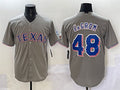 Texas Rangers #48 Jacob deGrom Gray With Patch Cool Base Stitched Baseball Jersey