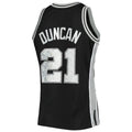 S.Antonio Spurs #21 Tim Duncan 1996-97 Hardwood Classics  75th Anniversary Diamond Swingman Jersey  Black Stitched American Basketball Jersey
