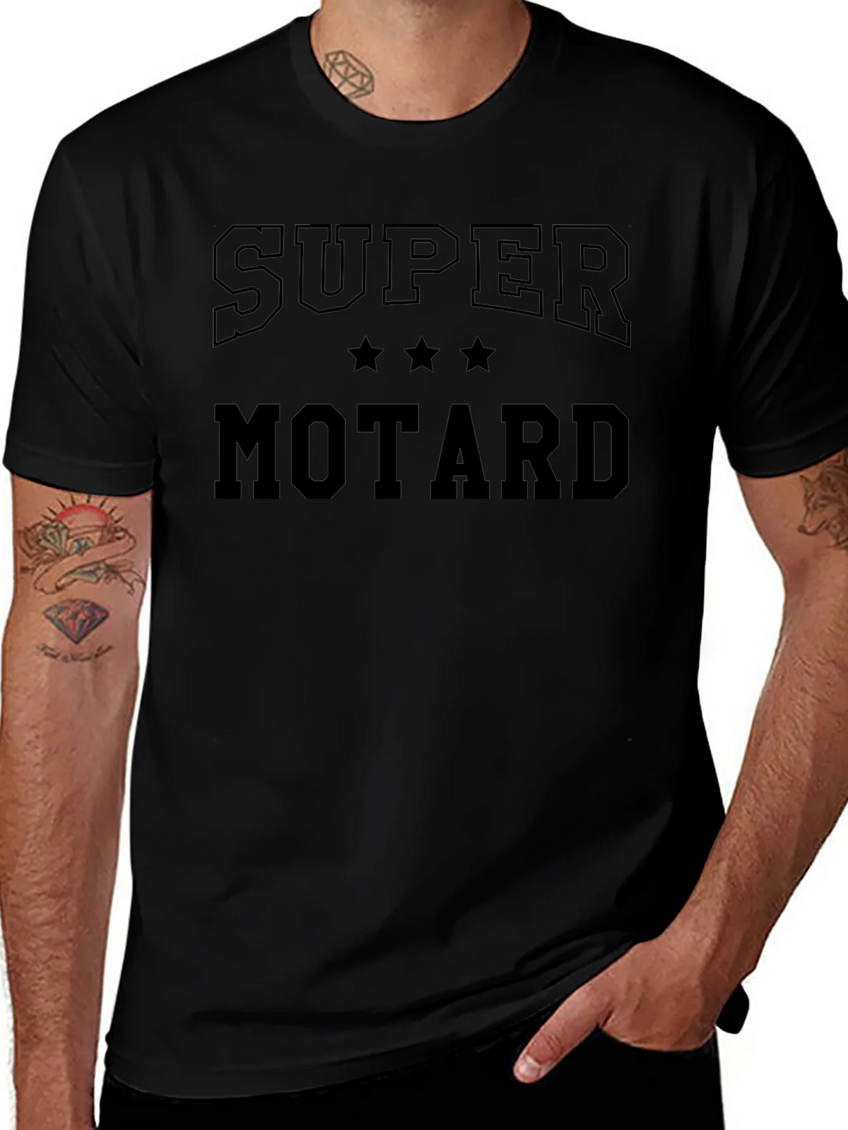 Super Motard Graphic Tee - Black Cotton T-Shirt