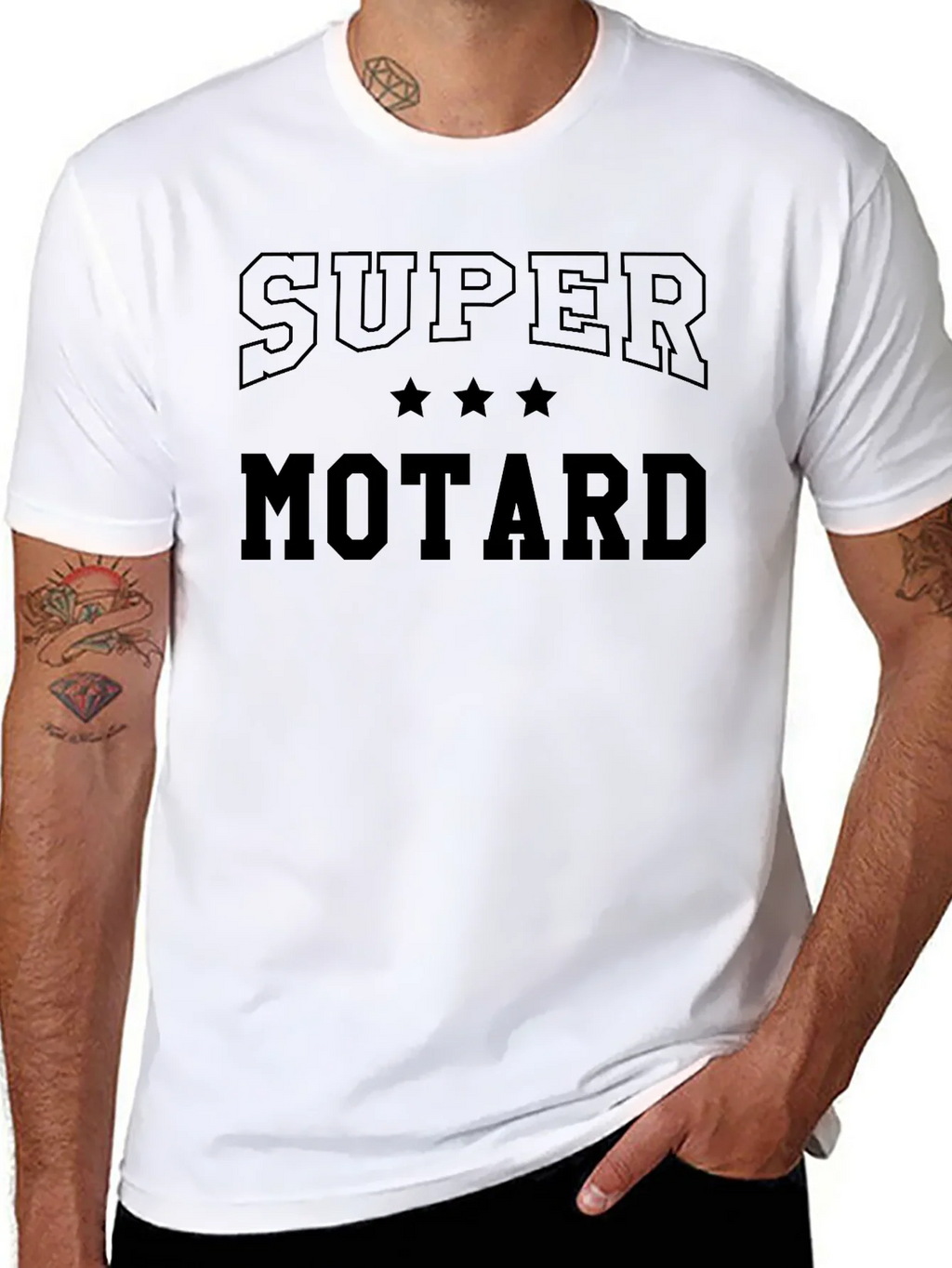 Super Motard Graphic Tee - Black Cotton T-Shirt