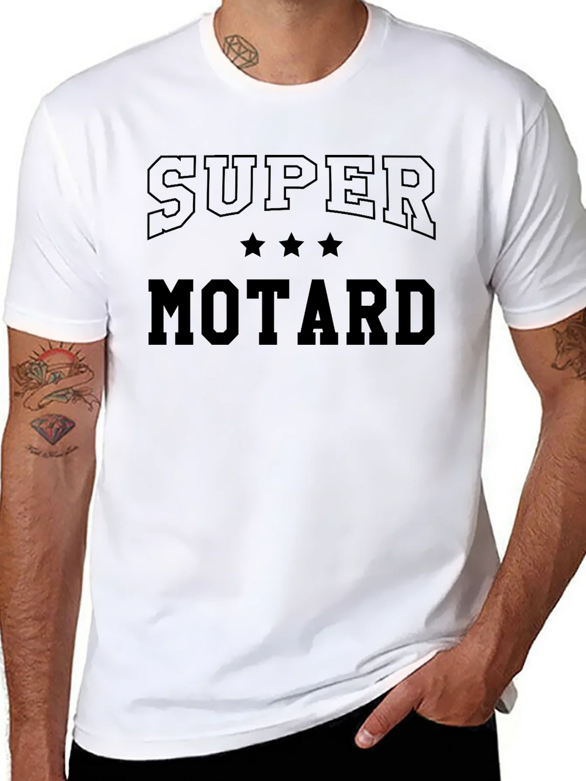 Super Motard Graphic Tee - Black Cotton T-Shirt