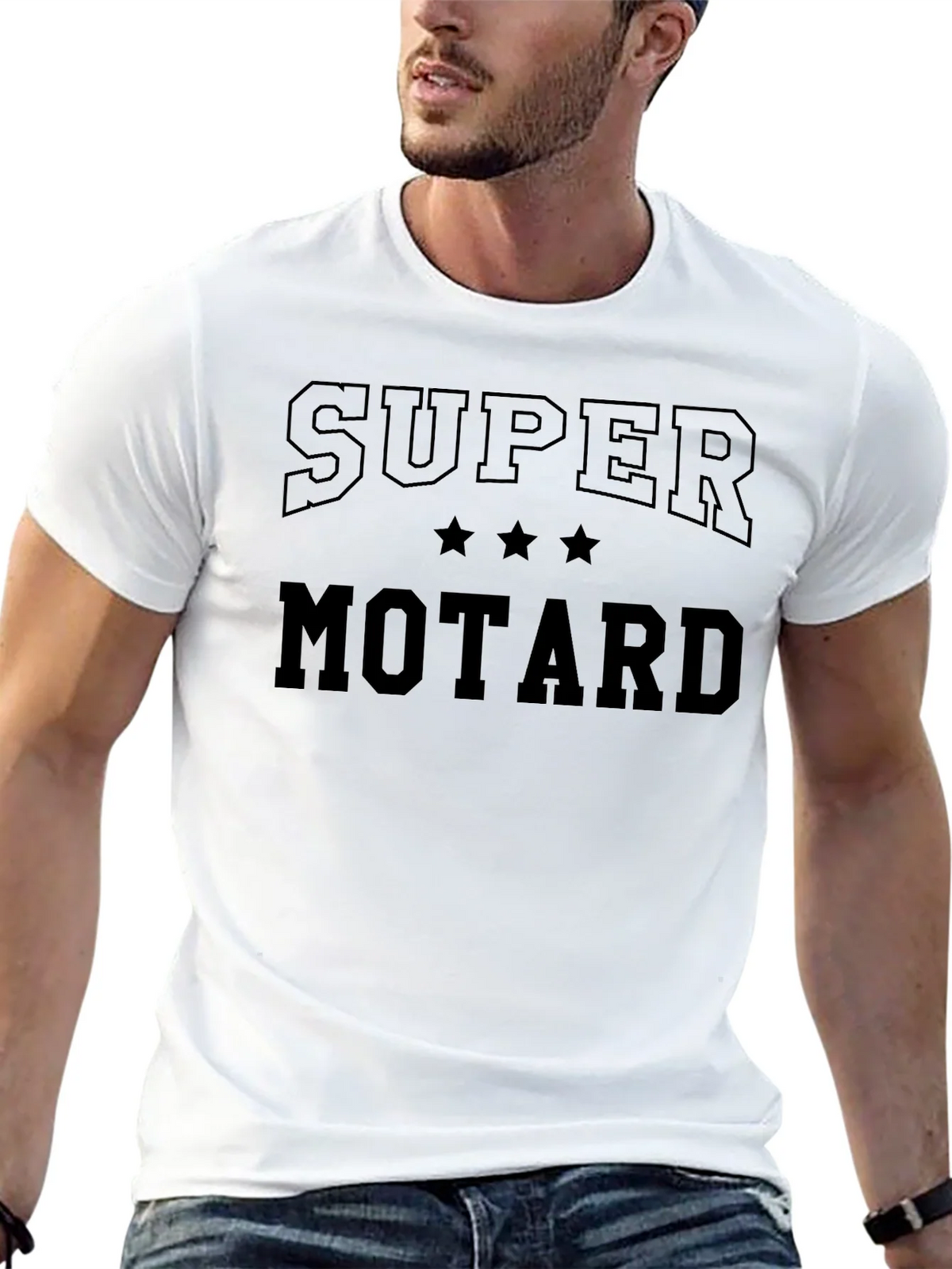 Super Motard Graphic Tee - Black Cotton T-Shirt