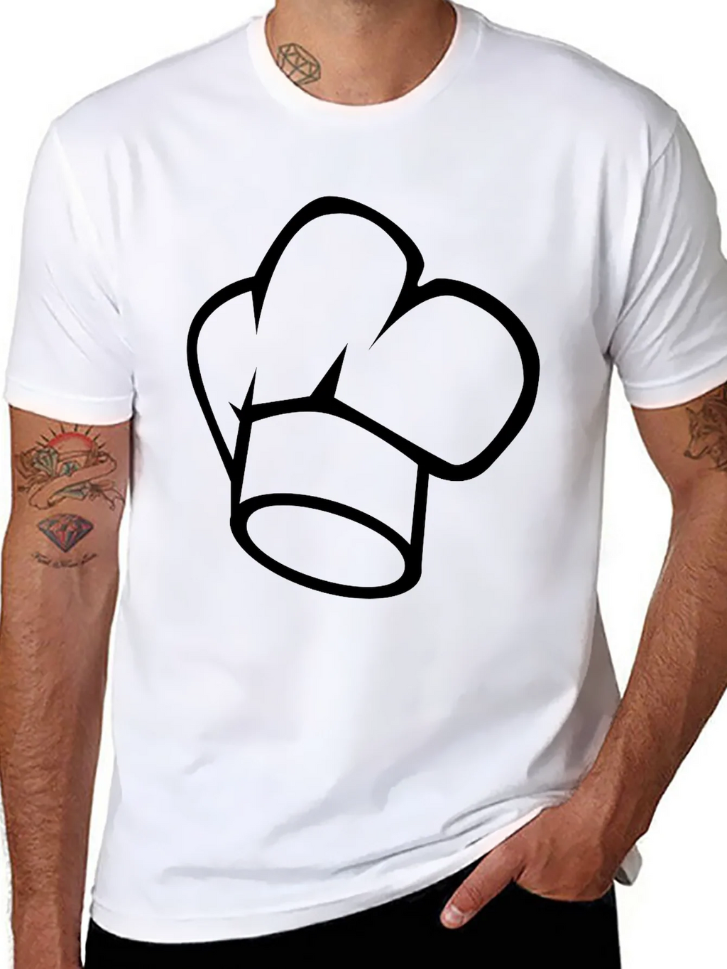 Chef Hat Graphic Black T-Shirt - Culinary Apparel