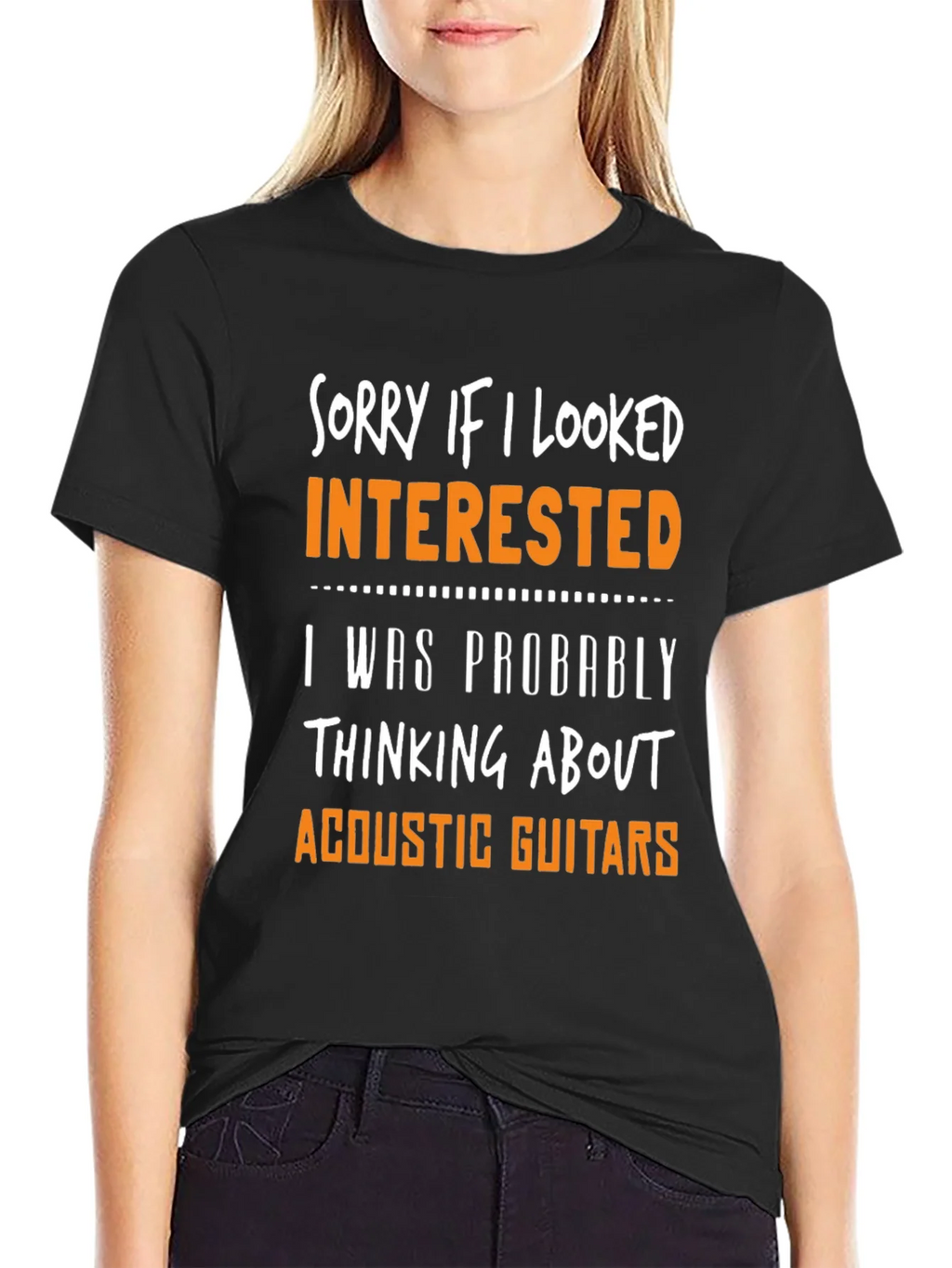 Sorry If I Looked Interested Acoustic Guitar T-Shirt