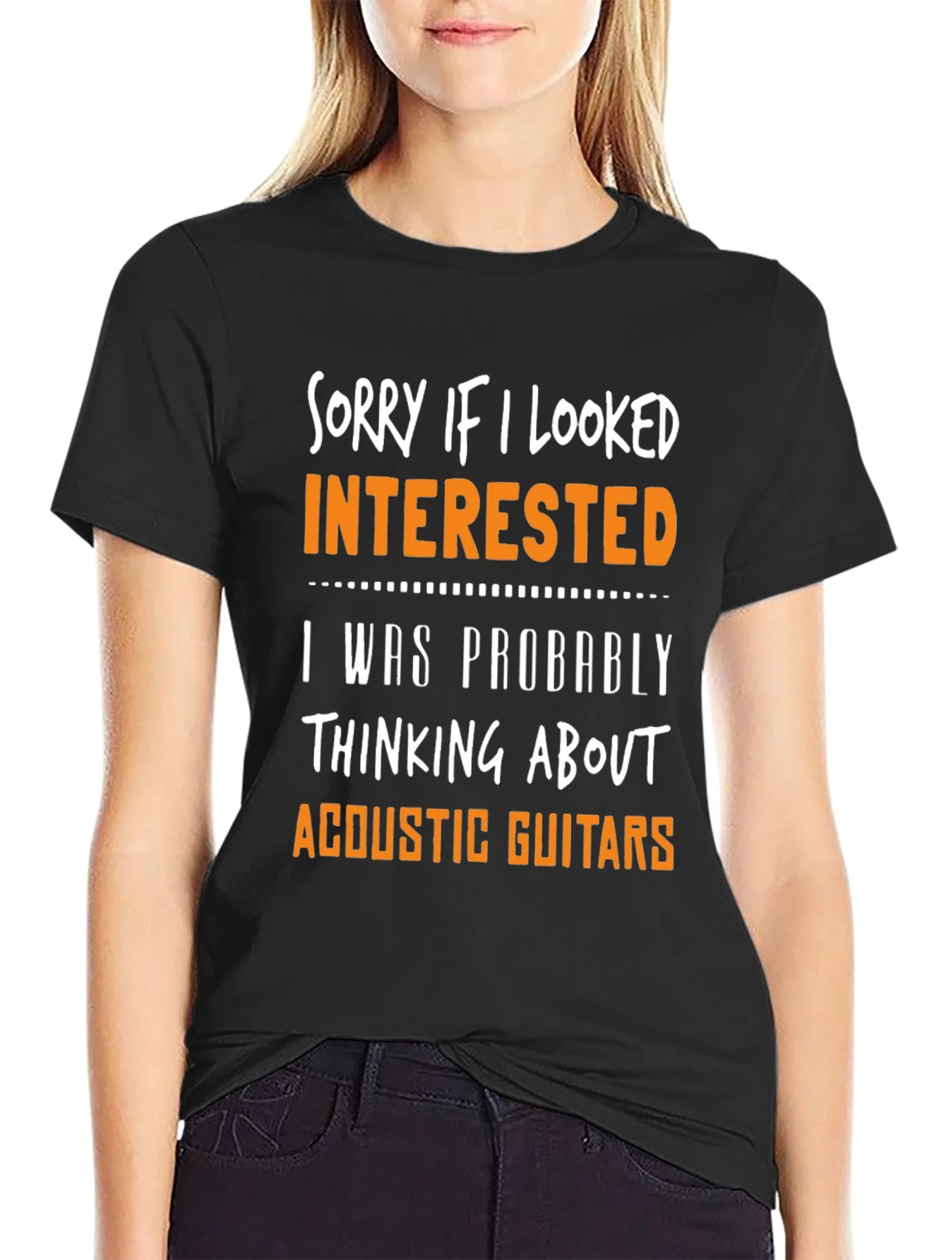 Sorry If I Looked Interested Acoustic Guitar T-Shirt