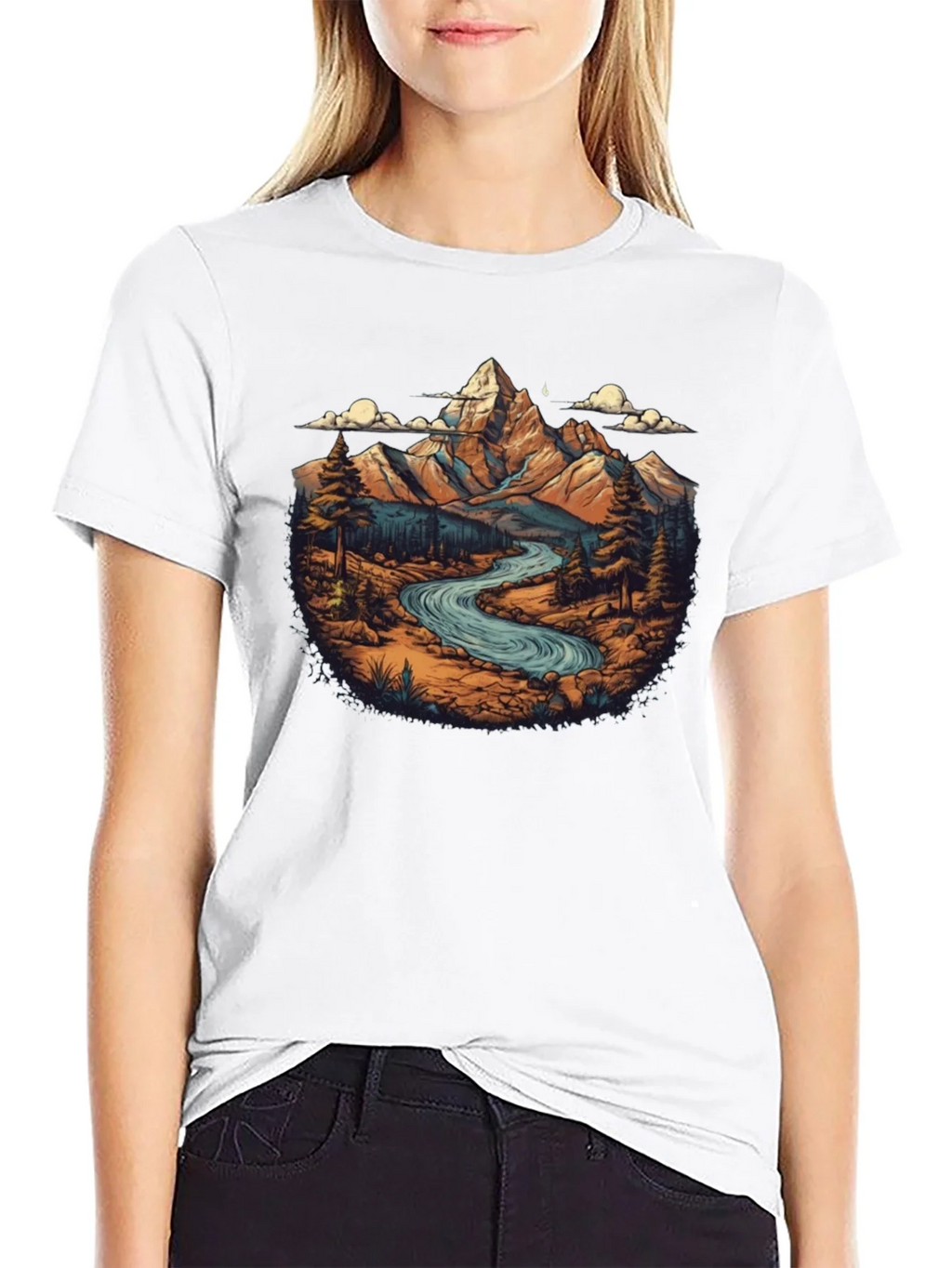 Mountain River Graphic T-Shirt