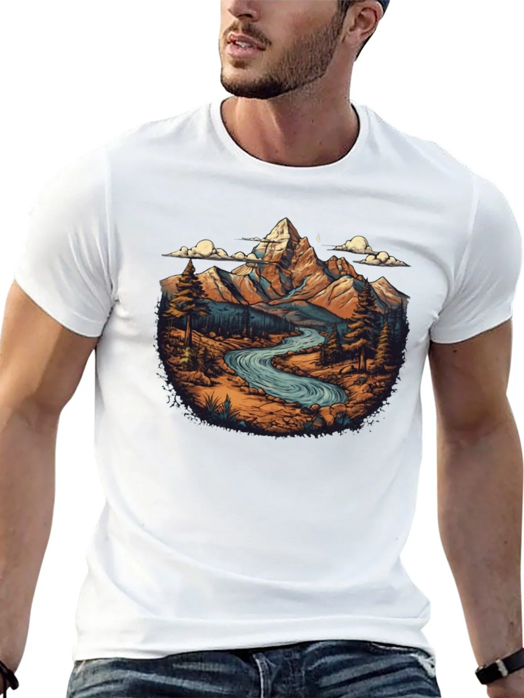 Mountain River Graphic T-Shirt