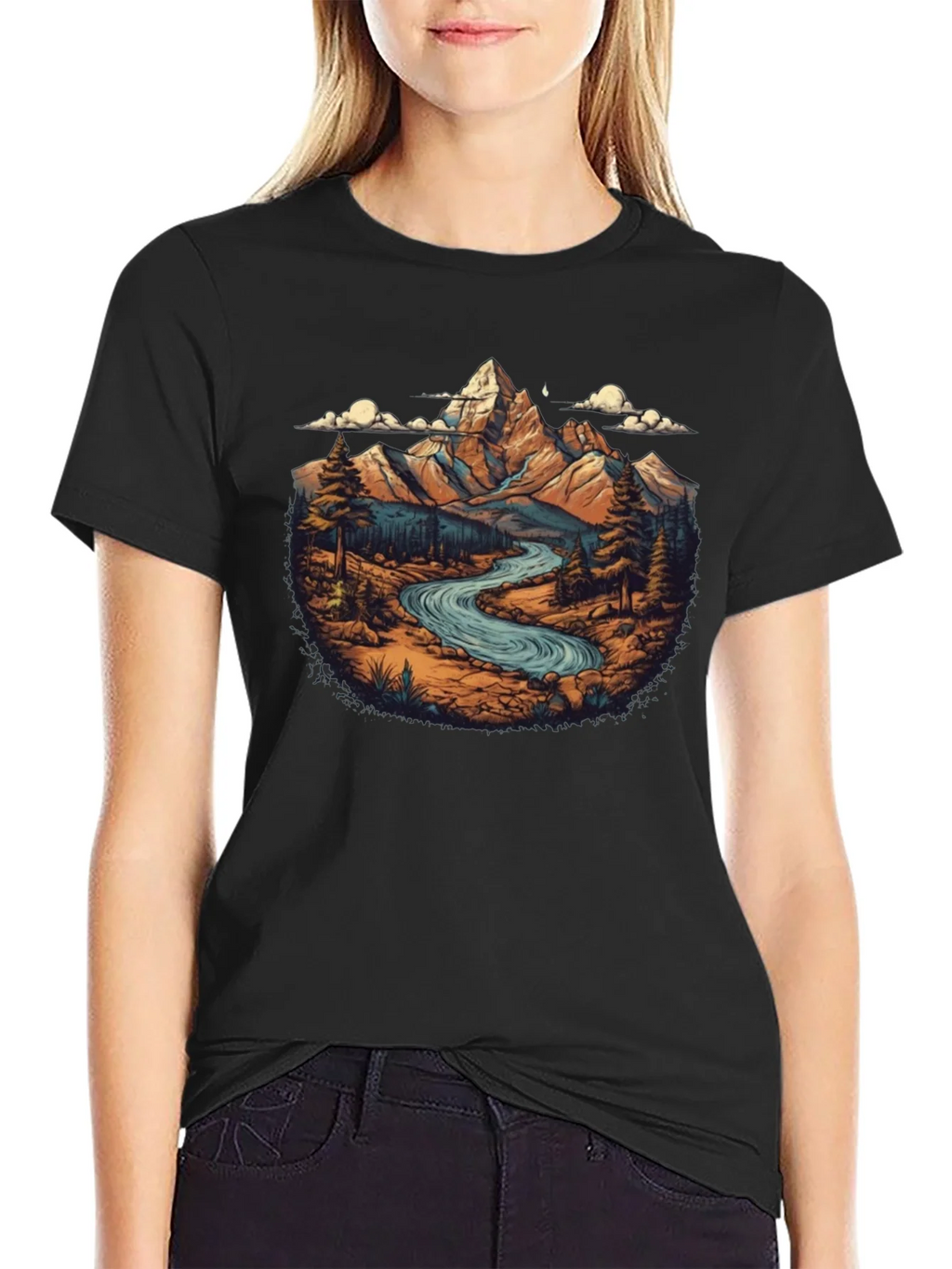 Mountain River Graphic T-Shirt