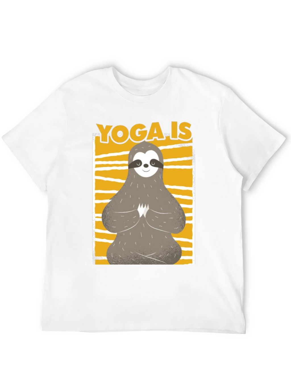 Yoga Sloth Graphic Tee - Relaxed Fit Black T-Shirt